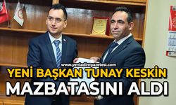 Yeni Başkan Tunay Keskin mazbatasını aldı