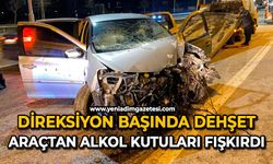 Direksiyon başında dehşet: Araçtan alkol kutuları fışkırdı