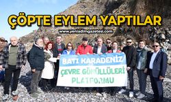 Zonguldak’ta çöplükte eylem yaptılar