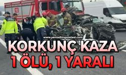 Otomobil tıra çarptı: 1 ölü, 1 yaralı