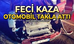 Feci kaza: Otomobil takla attı