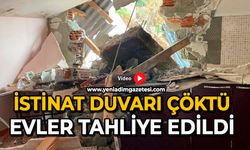 İstinat duvarı çöktü: Evler tahliye edildi