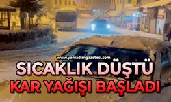 Sıcaklık düştü:  Kar yağışı başladı