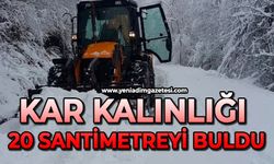 Kar kalınlığı 20 santimetreyi buldu