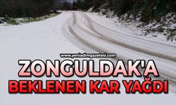 Zonguldak’a beklenen kar yağdı