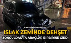 Islak zeminde dehşet: Zonguldak’ta araçlar birbirine girdi