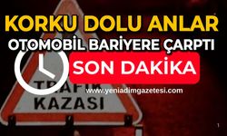 Korku dolu anlar: Otomobil bariyere çarptı