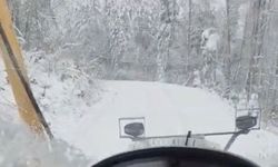 Kar 243 köy yolunu ulaşıma kapattı