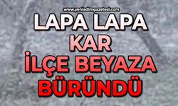 Lapa lapa kar: İlçe beyaza büründü