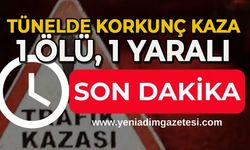 Tünelde korkunç kaza: 1 ölü, 1 yaralı