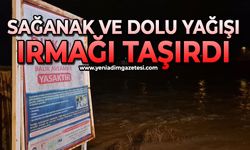 Sağanak ve dolu yağışı ırmağı taşırdı