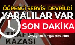Öğrenci servisi devrildi: Yaralılar var