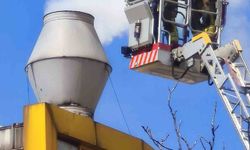 Kauçuk fabrikasında baca yangını