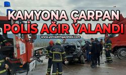 Zonguldak'ta aracıyla kamyona çarpan polis sürücü ağır yalandı