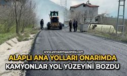 Alaplı ana yolları onarımda: Kamyonlar yol yüzeyini bozdu