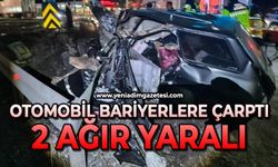 Bariyere çarpan otomobil parçalandı: 2 ağır yaralı