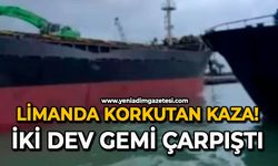 Limanda korkutan kaza: İki dev gemi çarpıştı