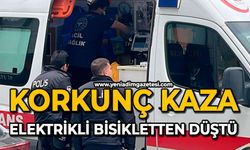 Korkunç kaza: Elektrikli bisikletten düştü