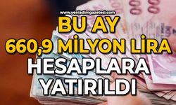 Bu ay 660,9 milyon lira hesaplara yatırıldı