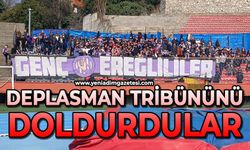 Deplasman tribününü doldurdular