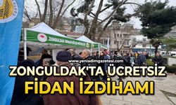 Zonguldak'ta ücretsiz fidan izdihamı