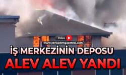 İş merkezinin deposu alev alev yandı