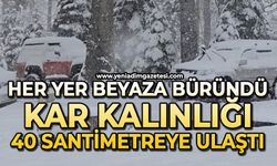 Yüksek kesimleri beyaza büründü: Kar kalınlığı 40 santimetreye ulaştı