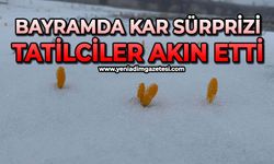 Bayramda kar sürprizi: Tatilciler akın etti