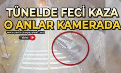 Tünelde feci kaza: O anlar kamerada