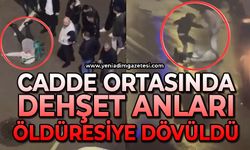 Cadde ortasında dehşet anları: Tekme ve yumruklara feci şekilde darbedildi