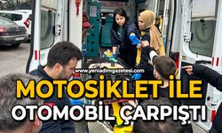 Motosiklet ile otomobil çarpıştı