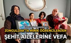 Zonguldak’ta minik öğrencilerden şehit ailelerine vefa
