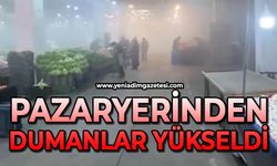 Pazaryerinden dumanlar yükseldi