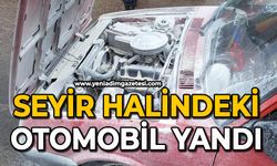 Seyir halindeki otomobil yandı