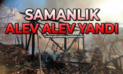 Samanlık alev alev yandı