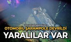 Otomobil şarampole devrildi: Yaralılar var
