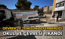 Devrek’te temizlik seferberliği: Okul ve çevresi yıkandı