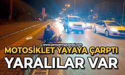 Motosiklet yayaya çarptı: Yaralılar var