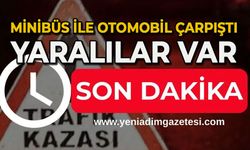 Karaman'da minibüs ile otomobil çarpıştı: Yaralılar var