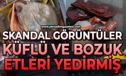 Kasapta mide bulandıran görüntüler: Küflü ve bozuk etleri yedirmiş