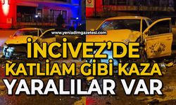 İncivez savaş alanına döndü: Ticari taksi ile otomobil çarpıştı