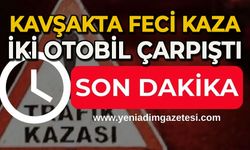 Kavşakta feci kaza: Otomobiller çarpıştı