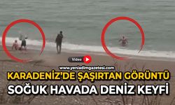 Karadeniz’de şaşırtan görüntü: Soğuk havada deniz keyfi
