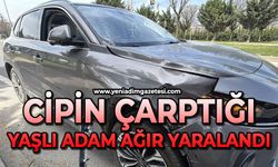 Cipin çarptığı yaşlı adam ağır yaralandı