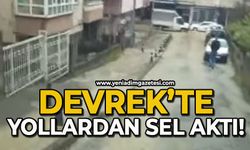 Devrek'te yolardan sel aktı!