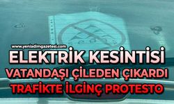 Elektrik kesintisi vatandaşı çileden çıkardı: Trafikte ilginç protesto