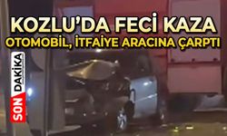 Kozlu'da feci kaza: Otomobil itfaiye aracına çarptı