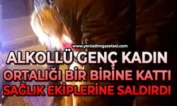 Alkollü genç kadın ortalığı bir birine kattı: Sağlık ekiplerine saldırdı