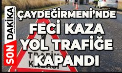 Çaydeğirmeni yolunda feci kaza: Yol trafiğe kapandı