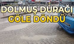 Dolmuş durağı göle döndü